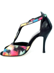 Carica immagine nella Galleria, Wishdance Fascino - Scarpa da Donna in tessuto Picasso Nero e Tallone Lurex Nero
