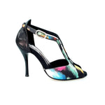 Load image into Gallery viewer, Wishdance Fascino - Scarpa da Donna in tessuto Picasso Nero e Tallone Lurex Nero
