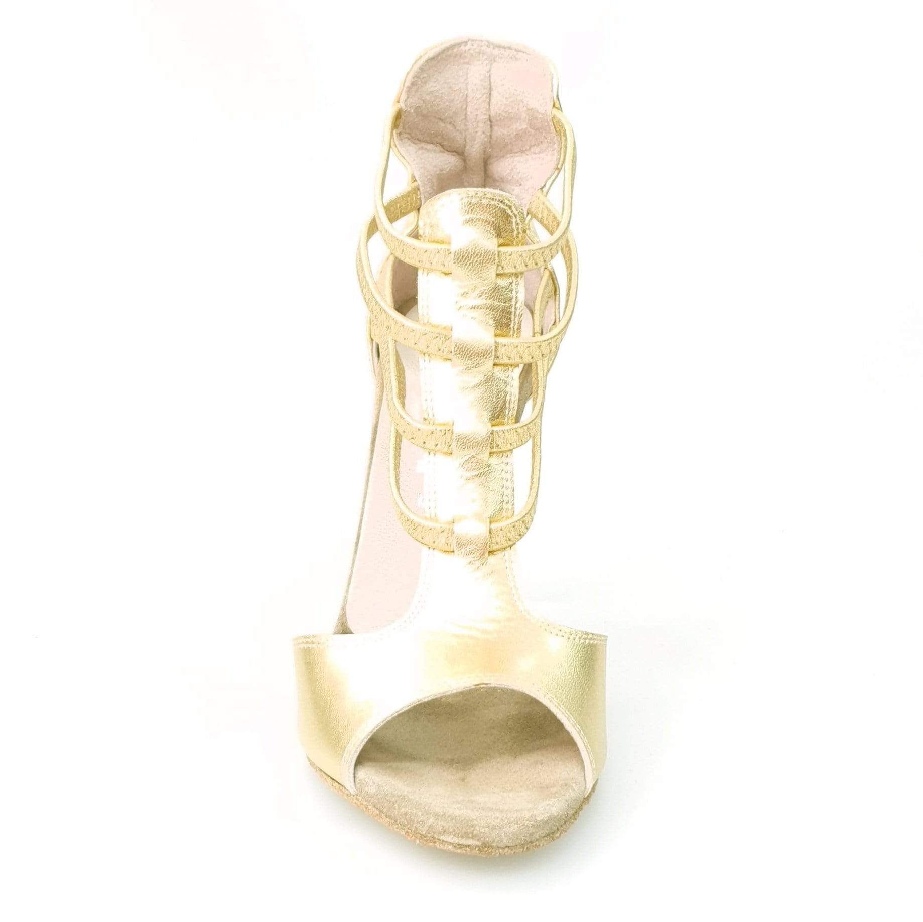Sandalo da donna Wishdance Lilith in pelle oro, con suola elegante e design raffinato, ideale per look estivi sofisticati.