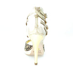 Carica immagine nella Galleria, Wishdance Lussuria - Scarpa da Donna in Ricamo Veneziano Fiorato Oro con Tacco a Spillo e Plateau
