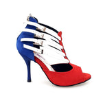 Load image into Gallery viewer, Lussuria (779) - Dance Shoes in Suede with Cuban Colors and Slim Heel
