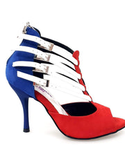 Load image into Gallery viewer, Lussuria (779) - Dance Shoes in Suede with Cuban Colors and Slim Heel
