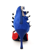 Load image into Gallery viewer, Lussuria (779) - Dance Shoes in Suede with Cuban Colors and Slim Heel
