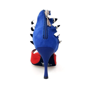Lussuria (779) - Dance Shoes in Suede with Cuban Colors and Slim Heel