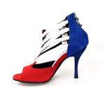 Load image into Gallery viewer, Lussuria (779) - Dance Shoes in Suede with Cuban Colors and Slim Heel
