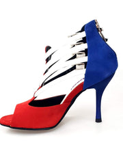 Load image into Gallery viewer, Lussuria (779) - Dance Shoes in Suede with Cuban Colors and Slim Heel
