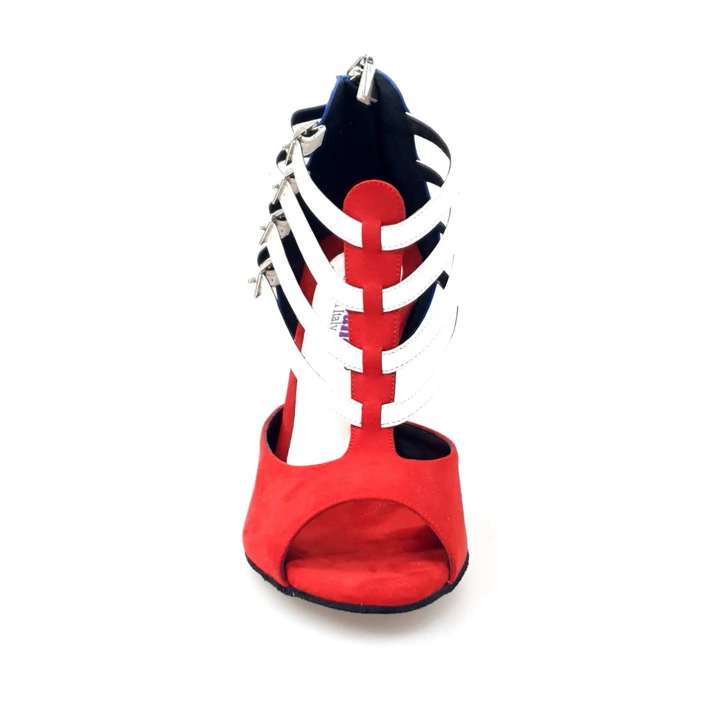 Scarpe da ballo Wishdance Lussuria in camoscio con colori cubani e tacco slim, dettagli eleganti e stile raffinato