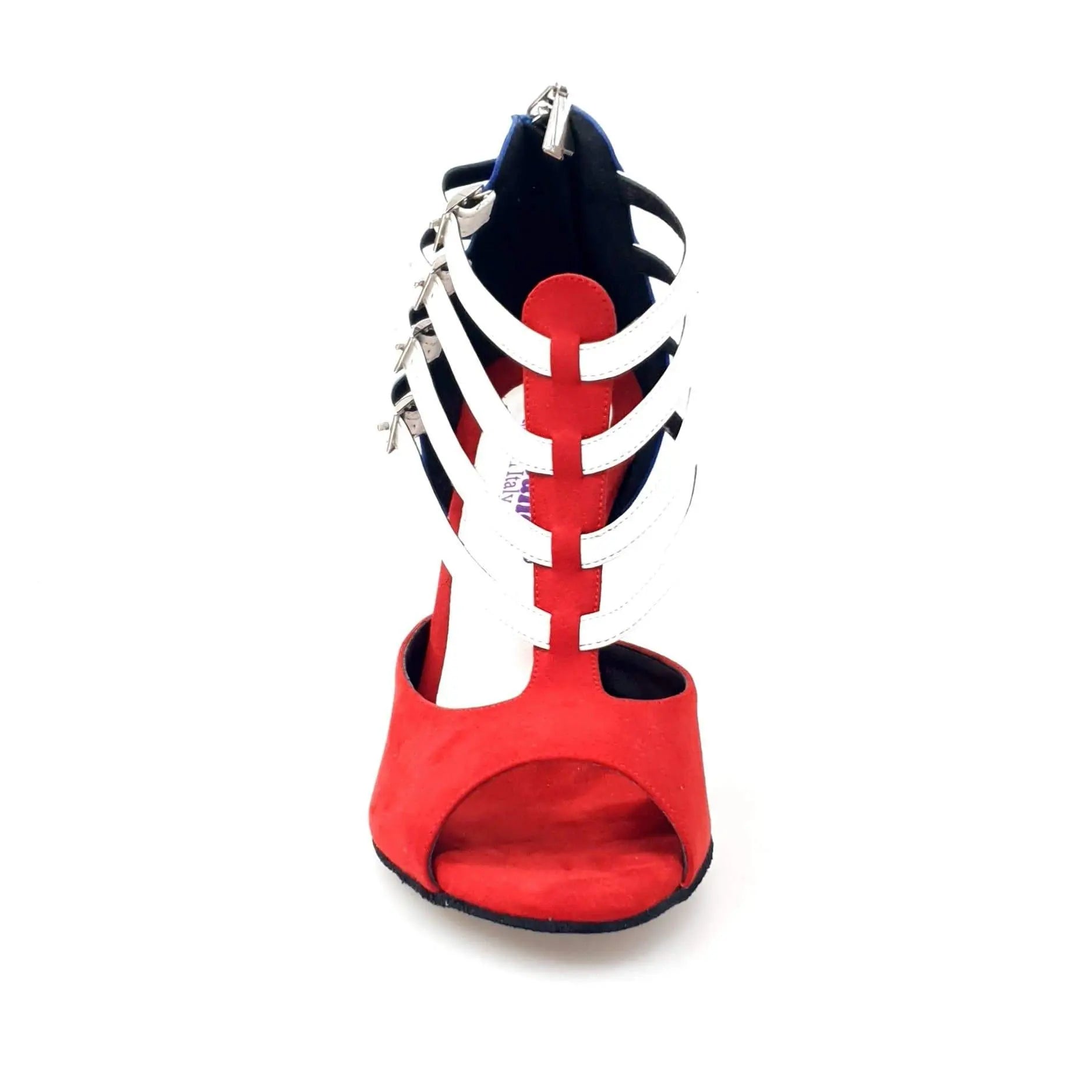 Scarpe da ballo Wishdance Lussuria in camoscio con colori cubani e tacco slim, dettagli eleganti e stile raffinato