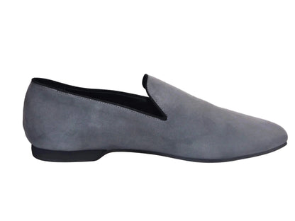 Mocassino da uomo Wishdance in camoscio grigio, scarpa elegante in morbido camoscio, comoda e di stile.