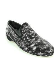 Carica immagine nella Galleria, Wishdance Mocassino Viper Nero in Camoscio Nero Swarovski neri e miniborchie
