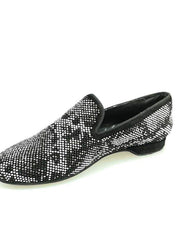 Carica immagine nella Galleria, Wishdance Mocassino Viper Nero in Camoscio Nero Swarovski neri e miniborchie

