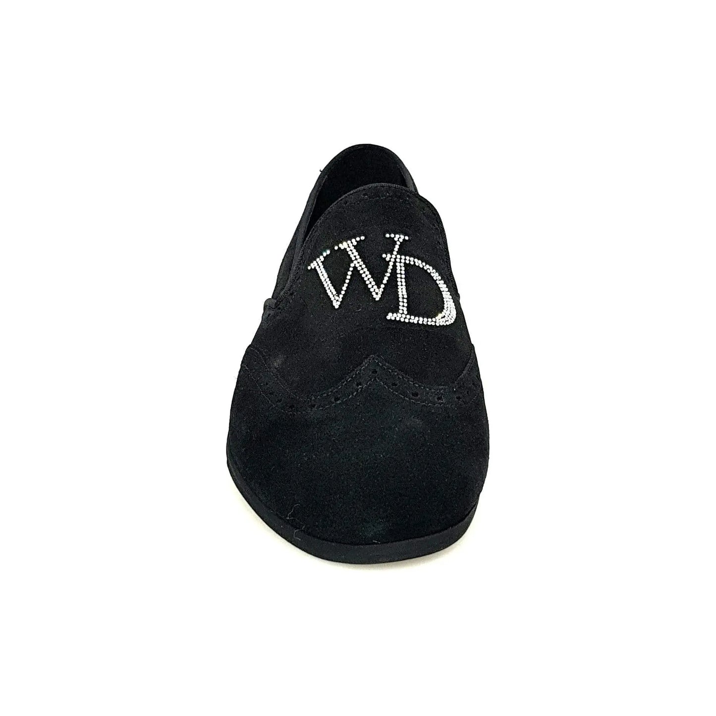 Mocassino da uomo in camoscio nero Wishdance con dettagli Swarovski Boreali, elegante e di alta qualità.