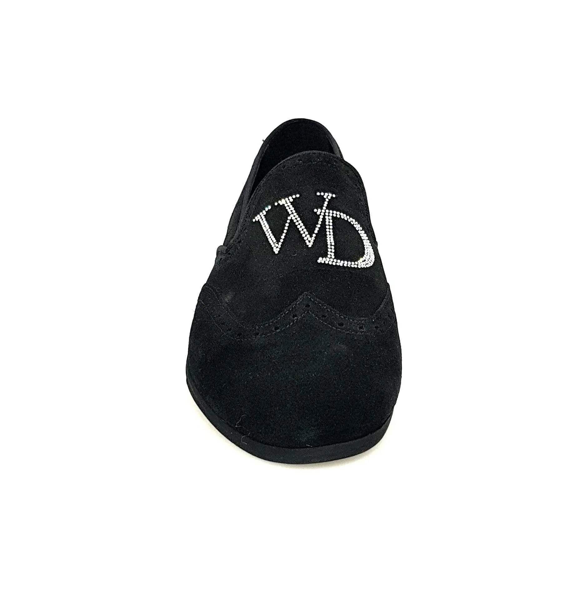 Mocassino da uomo in camoscio nero Wishdance con dettagli Swarovski Boreali, elegante e di alta qualità.