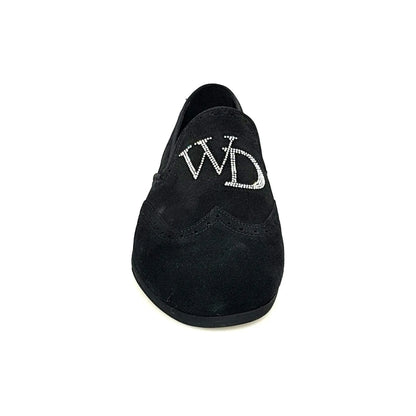 Mocassino da uomo in camoscio nero Wishdance con dettagli Swarovski Boreali, elegante e di alta qualità.