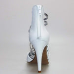 Load image into Gallery viewer, Wishdance Sandalo alto da Donna in Pelle Bianca e Argento
