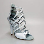 Load image into Gallery viewer, Wishdance Sandalo alto da Donna in Pelle Bianca e Argento
