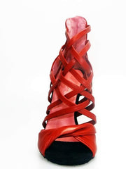 Carica immagine nella Galleria, Wishdance Sandalo alto da Donna in Pelle Rossa
