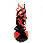 Load image into Gallery viewer, Wishdance Sandalo da Donna in Camoscio Rosso e Nero
