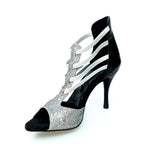 Load image into Gallery viewer, Wishdance Sandalo da Donna in Pelle Nera e Multicolor con Fascette Argento
