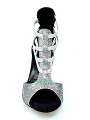 Carica immagine nella Galleria, Wishdance Sandalo da Donna in Pelle Nera e Multicolor con Fascette Argento
