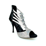Load image into Gallery viewer, Wishdance Sandalo da Donna in Pelle Nera e Multicolor con Fascette Argento
