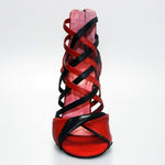 Load image into Gallery viewer, Wishdance Sandalo da Donna in Pelle Rossa e Nera
