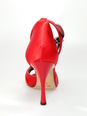 Load image into Gallery viewer, Wishdance Sandalo In Raso Rosso con inserto strassato e Tacco a Spillo
