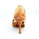 Carica immagine nella Galleria, Wishdance Scarpa Basica Da donna in Raso Bronzo con Cinturino Incrociato sul Collo Piede
