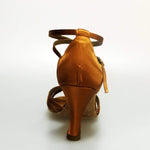 Load image into Gallery viewer, Wishdance Scarpa Basica da donna in Raso Bronzo con fascette rivestite in Camoscio e tacco a Rocchetto
