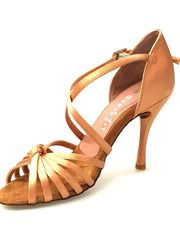 Load image into Gallery viewer, Wishdance Scarpa Basica Da donna in Raso Carne con Fascette con Cinturino Incrociato sul Collo Piede
