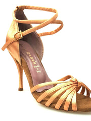 Carica immagine nella Galleria, Wishdance Scarpa basica da Donna in raso Carne con fascette e Cinturino doppio sulla caviglia
