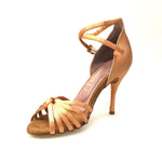 Load image into Gallery viewer, Wishdance Scarpa basica da Donna in raso Carne con fascette e Cinturino doppio sulla caviglia
