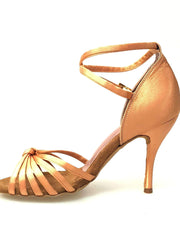 Carica immagine nella Galleria, Wishdance Scarpa basica da Donna in raso Carne con fascette e Cinturino doppio sulla caviglia
