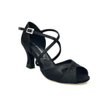 Load image into Gallery viewer, Wishdance Scarpa Basica Da donna in Raso Nero con Cuscino memorex e Cinturino Incrociato sul Collo Piede
