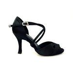 Load image into Gallery viewer, Wishdance Scarpa Basica Da donna in Raso Nero con Cuscino memorex e Cinturino Incrociato sul Collo Piede
