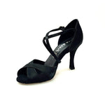 Load image into Gallery viewer, Wishdance Scarpa Basica Da donna in Raso Nero con Cuscino memorex e Cinturino Incrociato sul Collo Piede
