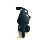 Load image into Gallery viewer, Wishdance Scarpa Basica da donna in Raso Nero con Retina e Cinturino Doppio sulla Caviglia
