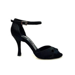 Load image into Gallery viewer, Wishdance Scarpa Basica da donna in Raso Nero e Cinturino singolo
