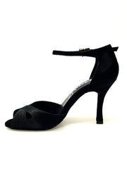 Carica immagine nella Galleria, Wishdance Scarpa Basica da donna in Raso Nero e Cinturino singolo
