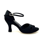 Load image into Gallery viewer, Wishdance Scarpa Basica da donna in Raso Nero e Cinturino singolo
