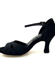 Carica immagine nella Galleria, Wishdance Scarpa Basica da donna in Raso Nero e Cinturino singolo
