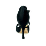 Carica immagine nella Galleria, Wishdance Scarpa Da donna in Raso Nero Cinturino Incrociato sul Collo Piede
