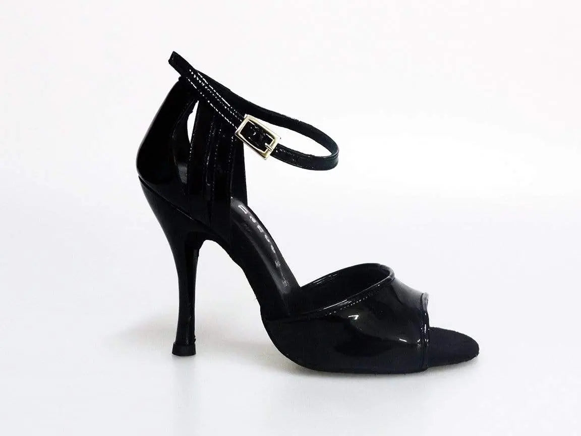 Scarpa da donna Wishdance Asia QA (35B QA) in elegante vernice nera, con design raffinato e dettagli lucidi.