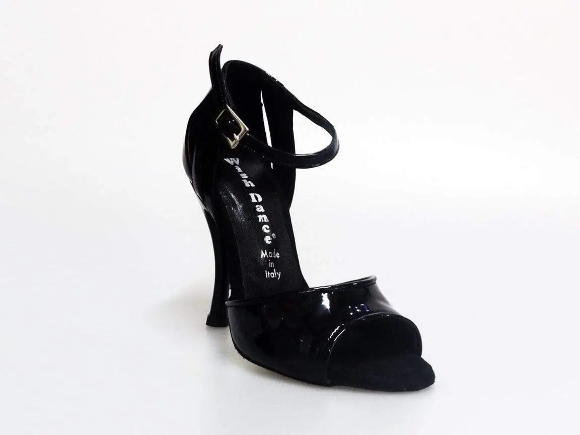 Scarpa da donna Wishdance Asia QA 35B in vernice nera, elegante e di alta qualità, con finiture lucide e stile raffinato