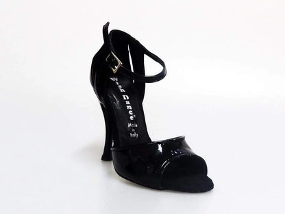 Scarpa da donna Wishdance Asia QA 35B in vernice nera, elegante e di alta qualità, con finiture lucide e stile raffinato